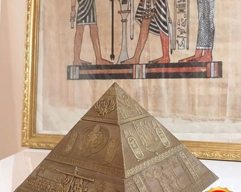 Pyramid Enigma, Puzzle and Hidden Storage Box, Ancient Egyptian Decor