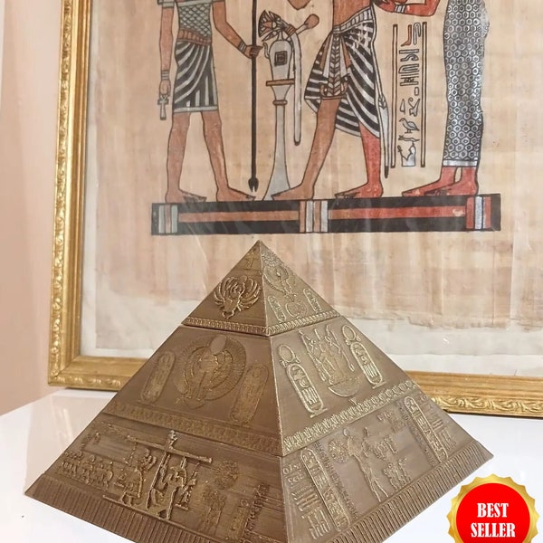Pyramid Enigma, Puzzle and Hidden Storage Box, Ancient Egyptian Decor