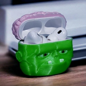 Zombie Kopf mit Gehirn AirPods Hülle, Abdeckung für AirPods 1-2-3-4/ Pro 1-2