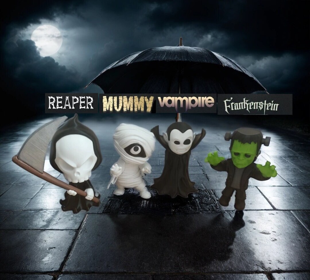 Horror Movie Figurine Collection: Reaper, Mummy, Vampire, Frankenstein ...
