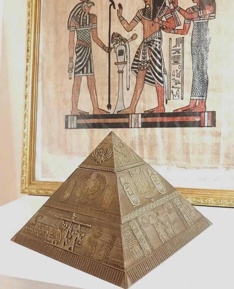 Pyramid Enigma - Puzzle and Hidden Storage Box - Ancient Egyptian