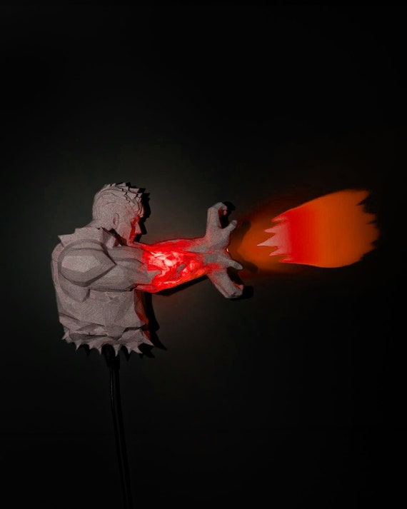Street Fighter Ryu Hadouken Wall Light - LED Gamer Wall