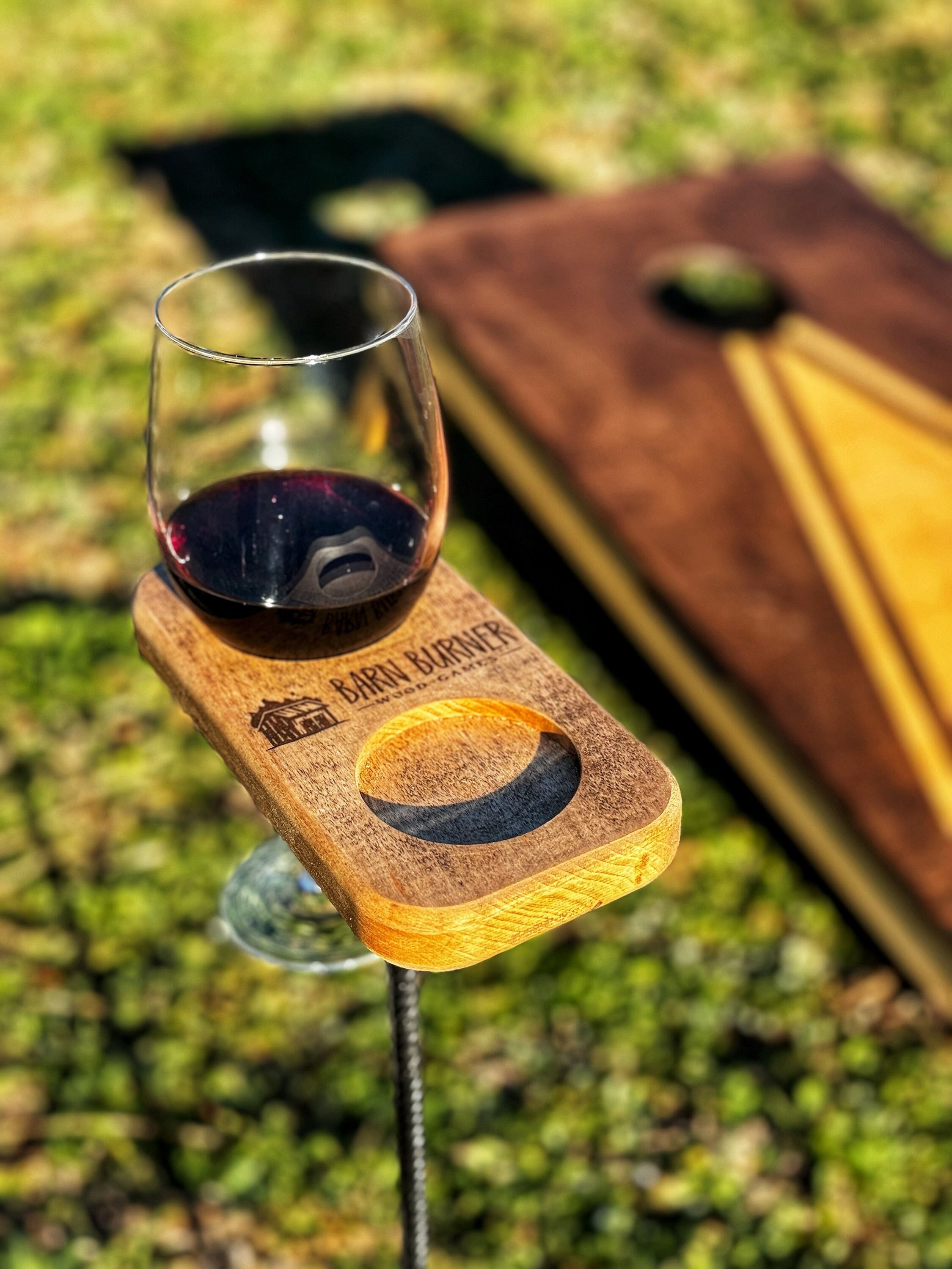 Red Picnic Wine Glass Holders & Wine Bottle Holder - 3 Piece Set