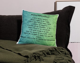 Afirmación de dinero (funda de almohada)