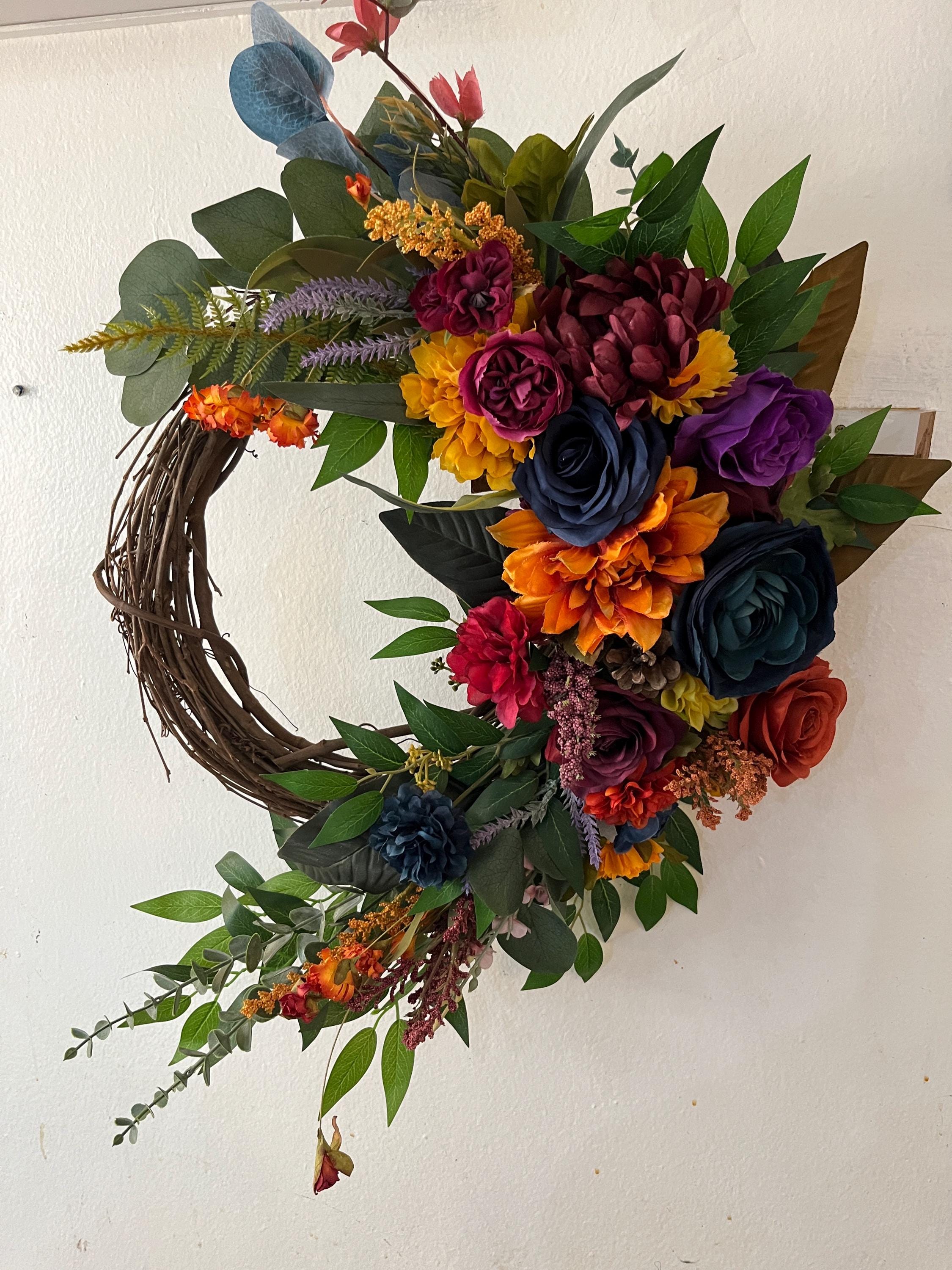 Fall Wreath, Small Autumn Front Door Wreath, Wreath With Berries and ...