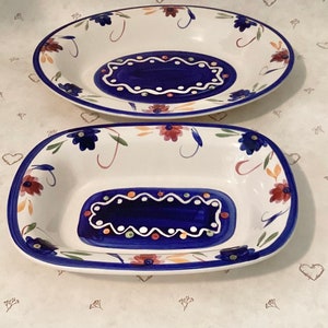 Tabletops Gallery Ceramic Floral Dots Serving Dish