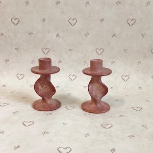 Vintage Handmade Soapstone Candlestick Holders Set of 2