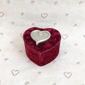 Vintage Silver Tone Rhinestones Heart Shaped Pocket Mirror Compact, Vintage Gold Tone Godiva Heart Shaped Makeup Mirrored Compact