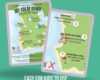 Mapa del Tesoro para la Calma: Paquete de Imprimibles de Regulación Emocional para Niños (Descargar PDF)