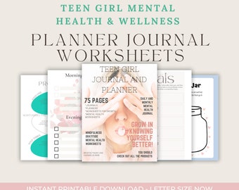 Teen Girl Self-Esteem Workbook, Confidence, Anxiety Coping Skills (Digital Download)
