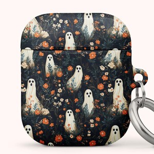 Cute Ghosts Floral AirPods Gen 1 2 3 Pro Case, Faux Wild Flowers Wireless Charging Cover, Pretty Luxe Aesthetic Gift for Her