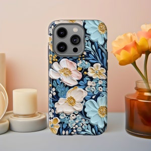 3D Floral Phone Case Flowers Charm Fashion Gift Cover For Samsung Pixel iPhone 15 14 13 12 11 Pro/Max/P/Plus Tough Protective Cover