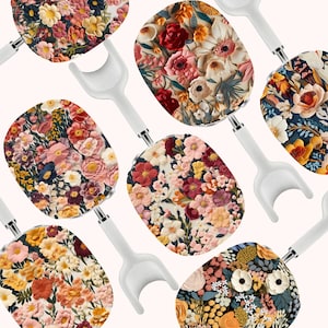 Floral AirPods Max Cover Botanical Hard Plastic Protective Case Cute Girly Shell for Air Pods Max Headphones 3D Effect Flowers Leaves