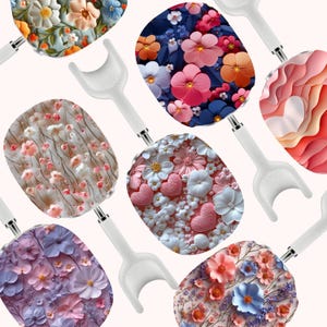 Floral AirPods Max Cover, Botanical Hard Plastic Protective Case, Cute Girly Shell Air Pods Max Headphones Unique 3D Jewelled Flowers Effect