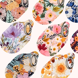 Floral Apple AirTag Case Carabiner Keychain Travel Accessory Small Gift Idea Air Tag Holder For Keys Bag Pet Collar