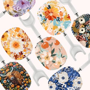 Floral AirPods Max Cover Botanical Hard Plastic Protective Case Cute Girly Shell for Air Pods Max Headphones, Flowers Leaves Cow Lion Orange