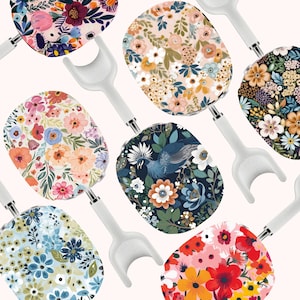 Floral AirPods Max Cover Botanical Hard Plastic Protective Case Cute Girly Shell for Air Pods Max Headphones, Flowers Leaves Peacock