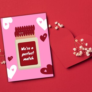 Perfect Match Cute Valentines Card for Husband, Boyfriend, Girlfriend, Wife, Partner