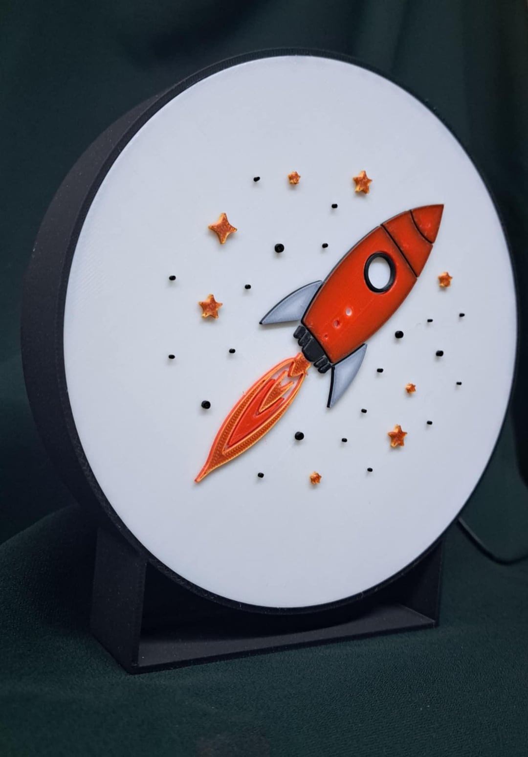 Adorable 3D Printed Rocket Night Light With LED Backlight - Kids Room ...