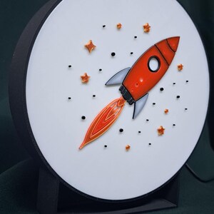 Rocket Night Light with LED Backlight - Kids Room Decor