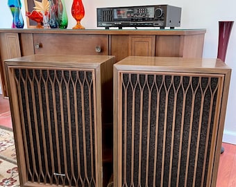 Pair Kenwood KL-777 Vintage Hifi Stereo Floor Speakers, 4-way/6-Speaker/100 Watt, 1970’s, Kabuki