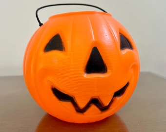 Halloween Pumpkin Jack O Lantern Vintage Blow Mold Bucket USA General Foam H1010