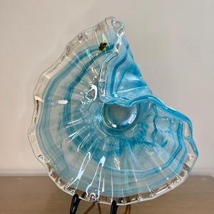 Murano Glass Centerpiece Bowl - Round, Large, Blue, Decorative Art - Vetrerie Chirico Srl - Handmade in Italy