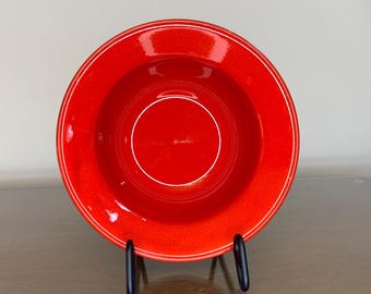 Pier 1 Red Pattern Wide Rimmed Soup Cereal Bowl Earthenware Spain, 6-3/4”, Single (1), 2000’s