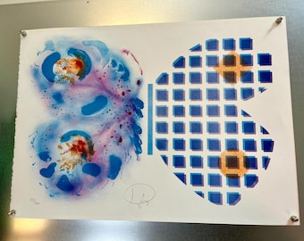 László Dús “Butterfly” 1976 Lithograph, 143/300 Limited Edition Print, Excellent Condition