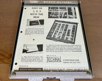 Technal Proof-Printer 8”x10” -  Bogen Photo Corp, Vintage Film Negatives Printer