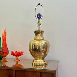 Lampada da tavolo vintage Alsy in ottone, grande, Hollywood Regency, metà secolo
