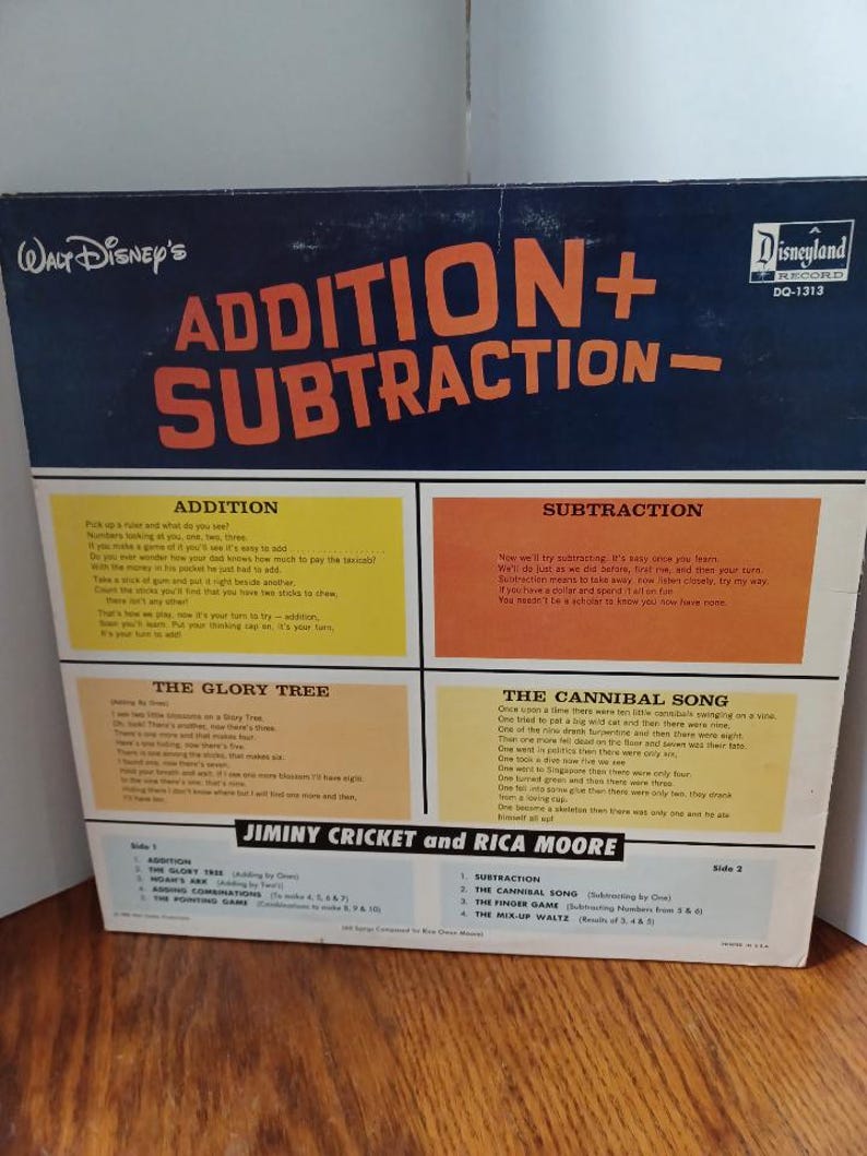 Disney Addition Sign Walt Disney Addition and Subtraction - Etsy