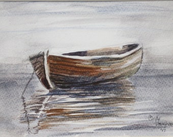 Little Boat Giclee Print, Watercolor Painting, Lake House Decor