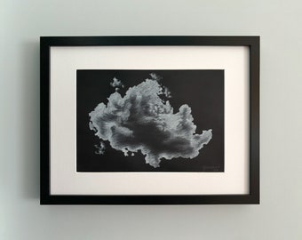 Cloud. Drawing on paper. A4 297x210 mm