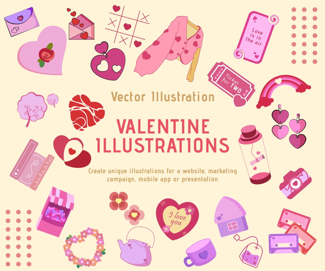 25 Heart Clipart SVG Set Bundle Editable Vector Bundle Instant ...