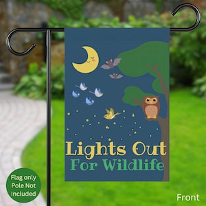 Lights Out For Wildlife Garden & House Banner, Protect Wildlife Conservation Flag