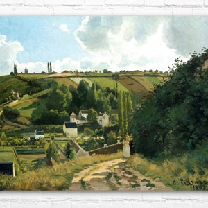 Camille Pissarro Jalais Hill, Pontoise, Canvas Print, High-Quality Reproduction, Vintage Fine Art, Countryside Landscape, Impressionist Art