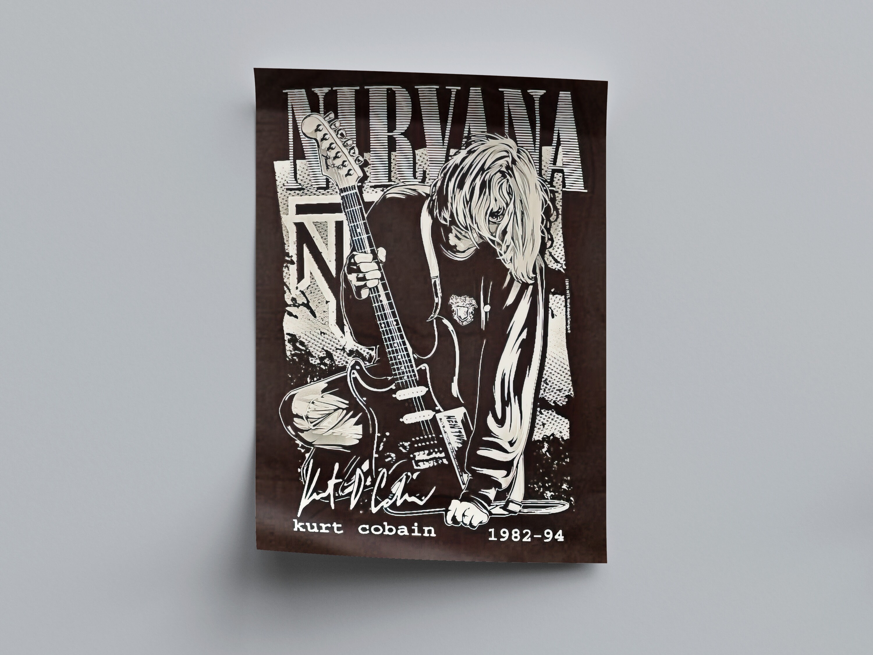 Nirvana Poster, Kurt Cobain Poster, Rock Grunge Poster, Full HD - Etsy