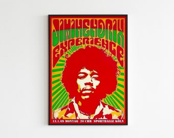 Jimi Hendrix Poster, Jimi Hendrix Concert Poster, Rock Poster, Full HD