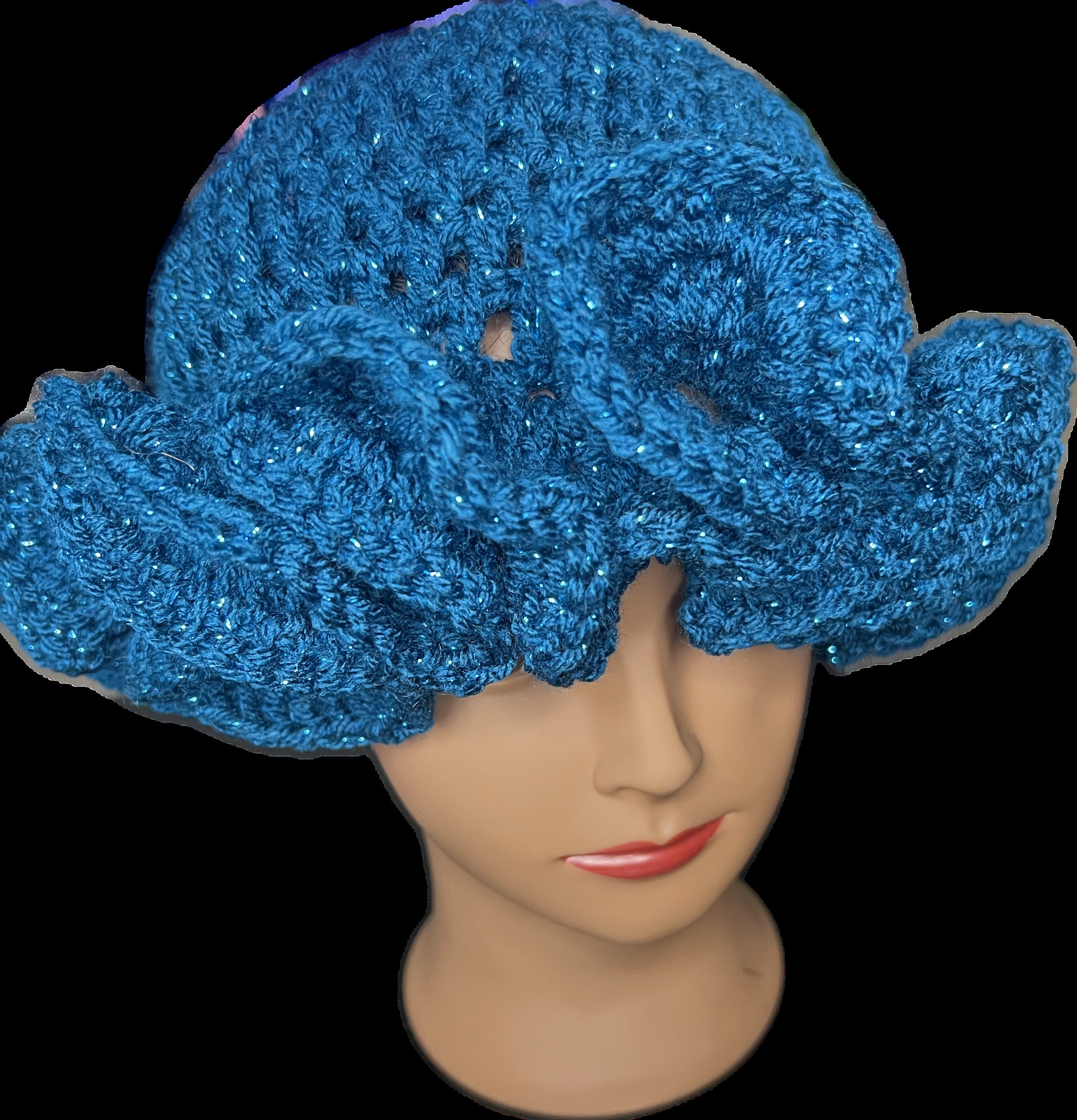 Crochet Ruffle Bucket Hat, Solid Colors, Gift, Handmade 