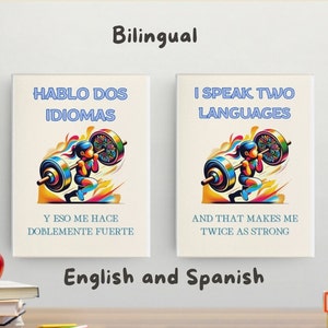 Bilingual Educational Poster Set for Kids - Celebrating Language Pride in Spanish and English, Spanish English Kids
