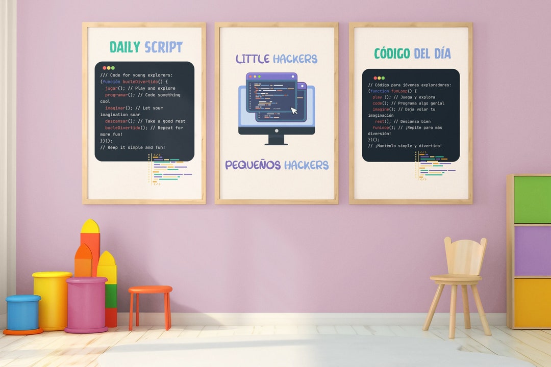 Bilingual Educational Poster Set for Kids Who Are Programmers | Spanish ...