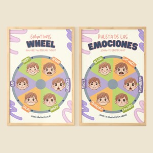 Bilingual Emotions Posters for Kids - Fun Learning, Bright Colors, Downloadable
