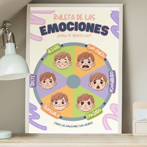 Emotions Wheel Poster for Kids - Bright Colors, Emotional Learning, Instant Download