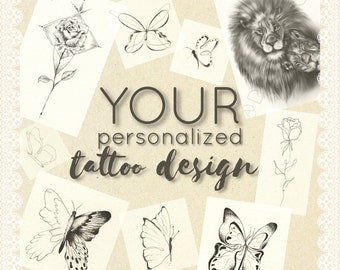 Conception de tatouage personnalisée et individuelle sur demande, commande de tatouage, pochoir de tatouage, fineline, personnalisé, design souhaité, exclusif