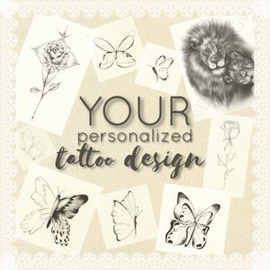 Personalized, individual tattoo design on request, tattoo order, tattoo stencil, fineline, personalized, desired design, exclusive