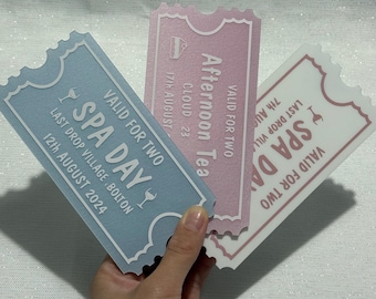 Customisable Acrylic Ticket, Surprise Gift Souvenir, Experience Present Reveal