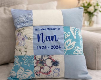 Memory Cushion From Loved Ones Clothing | Memorial Keepsake Pillow, Personalised Keepsake Tribute