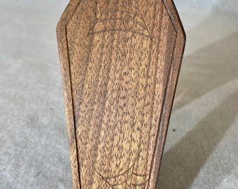 Walnut Spider Web Coffin Bottle Opener
