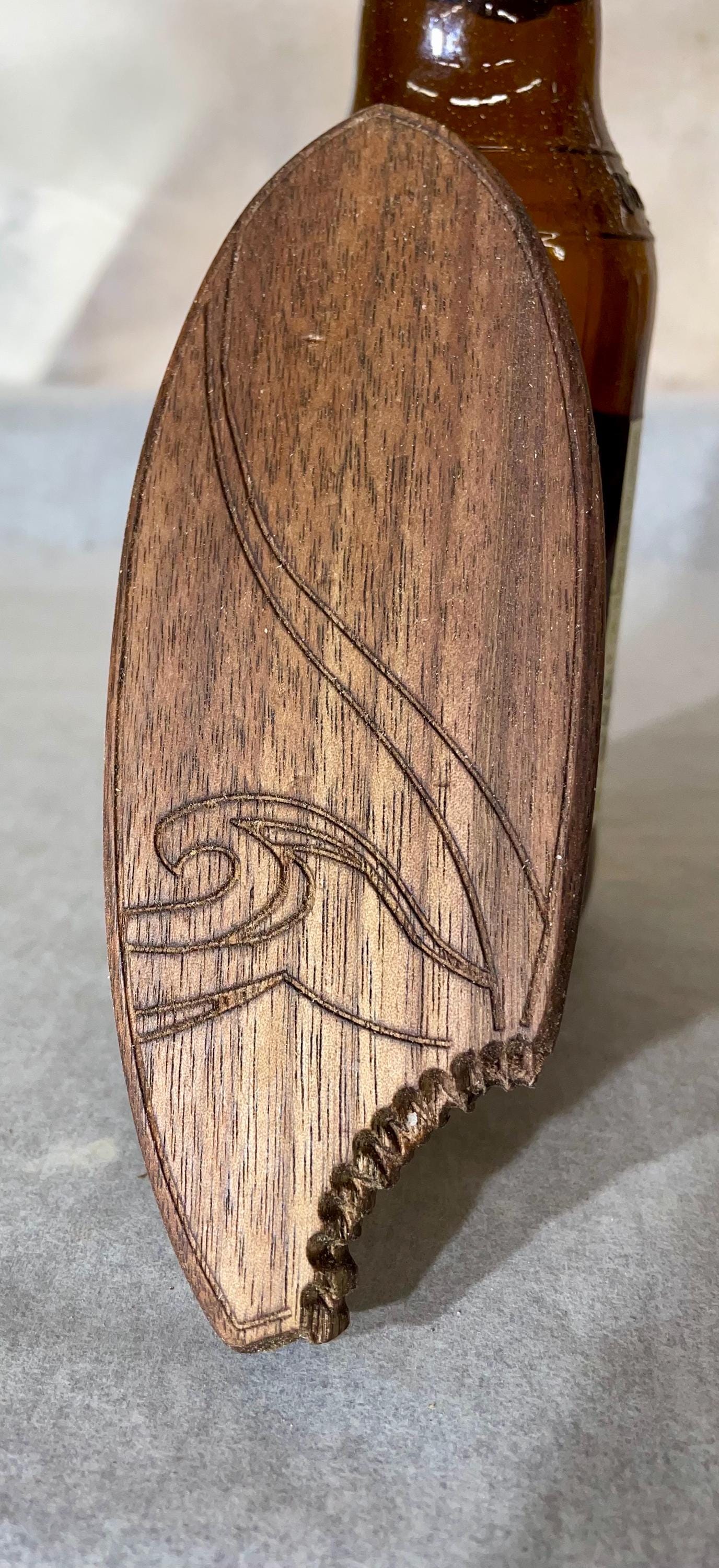 Walnut Shark Bite Surfboard Bottle Opener